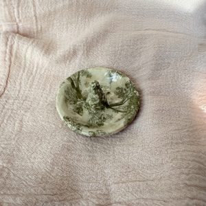 Green Floral Ring Holder