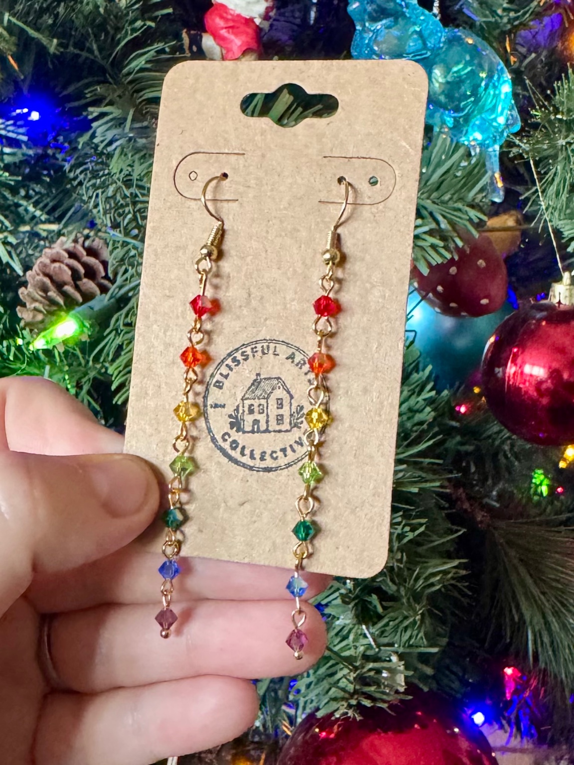 Rainbow Swarovski Bead Earrings